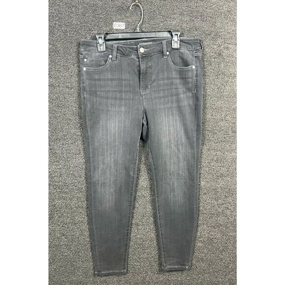 Liverpool Petite The Skinny Black Faded Mid Rise Stretch Denim Jeans Womens 12P - Picture 1 of 14
